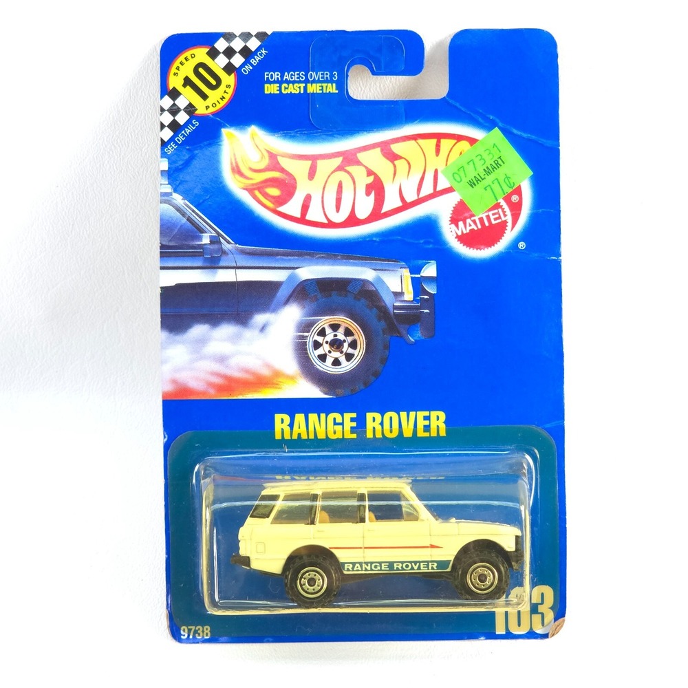 Hot Wheels Range Rover Rare Blue Card 1990 Collector No 103 Speed Points MOC